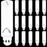 🖼️ damage-free picture hanger kit: adhesive hooks for hanging picture frames - 16 pieces, white logo
