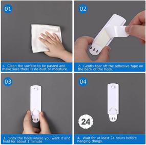 img 2 attached to 🖼️ Damage-Free Picture Hanger Kit: Adhesive Hooks for Hanging Picture Frames - 16 Pieces, White