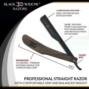 img 2 attached to 🪒 Black Widow Professional Barber Straight Razor with Straight Edge Blade (Wood, 1.5mm)"