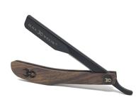 🪒 black widow professional barber straight razor with straight edge blade (wood, 1.5mm)" logo