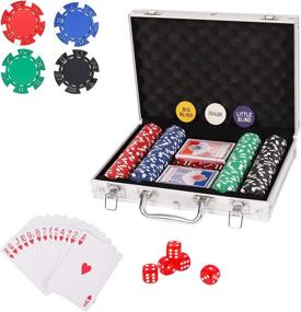 img 4 attached to 🎰 Poker Chip Set for Beginners: 200PCS Casino Chips with Aluminum Case - 11.5g Texas Holdem Blackjack Gambling