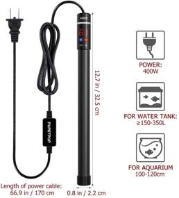 img 3 attached to 🐠 Upgraded Titanium Aquarium Heater - Submersible 400W Fish Tank Heaters with Intelligent LED Temperature Display - POPETPOP