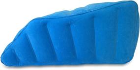 img 2 attached to 🛏️ Velour Surface Portable Bed Wedge Pillow: Elevate Legs with Comfort Axis Inflatable Option