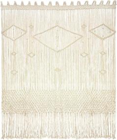img 4 attached to 🌿 LIVALAYA Large Macrame Curtain - 50" W x 78" L Handwoven Wedding Backdrop Arch, Door/Window Curtains, Closet Room Divider, Boho Fringe Wall Decor - US Brand