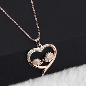 img 2 attached to BEKECH Mother and Daughter Hedgehog Necklace - CZ Hedgehog Family Love Heart Pendant Necklace, Perfect Mother's Day and Birthday Gifts for Mom, Grandma, and Girls