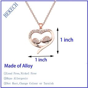 img 3 attached to BEKECH Mother and Daughter Hedgehog Necklace - CZ Hedgehog Family Love Heart Pendant Necklace, Perfect Mother's Day and Birthday Gifts for Mom, Grandma, and Girls