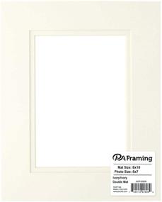 img 1 attached to 🖼️ Premium PA Framing: Single Mat 8x10 Frame for 5x7 Photo Art - Cream Core/Ivory Palette