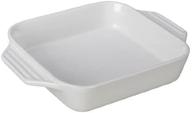 creuset stoneware square 9 5 inch white logo