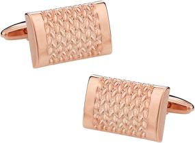 img 4 attached to 🌹 Cuff Daddy Rose Gold Weave Cufflinks: Stylish Presentation for Sophisticated Gentleman