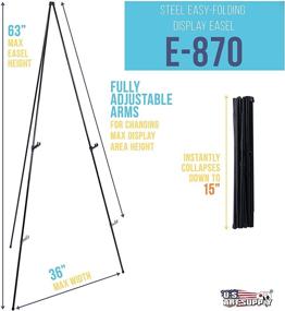 img 3 attached to 63-Inch High Steel Folding Display Easel by U.S. Art Supply - Easy Set-Up, Instant Collapse, Height Adjustable - Portable Tripod Stand for Presentations, Signs, Posters - Holds up to 5 lbs