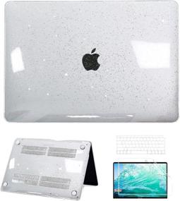 img 4 attached to AOKILOM MacBook Air 13 inch Case 2021 2020 2019 2018 Release A2337 M1 A2179 A1932, Transparent Shining Plastic Hard Shell Case + Keyboard Cover + Screen Protector