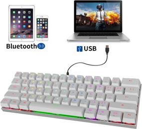 img 3 attached to 🎮 Motospeed Wired/Wireless 3.0 Mechanical Keyboard: Compact 61 Keys RGB Backlit Type-C Gaming/Office Keyboard for PC/Mac/Linux/iPad/iPhone/Smartphone/Laptop Blue Switch