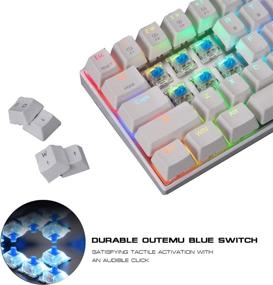 img 1 attached to 🎮 Motospeed Wired/Wireless 3.0 Mechanical Keyboard: Compact 61 Keys RGB Backlit Type-C Gaming/Office Keyboard for PC/Mac/Linux/iPad/iPhone/Smartphone/Laptop Blue Switch