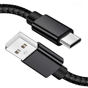 img 4 attached to 10ft USB C Cable - Type C Charging Cord for S9 Charger, Fast Charging Nylon Braided Cable 🔌 for Samsung Galaxy S10 S8 Plus Note9 8, Moto Z, Google Pixel, LG V40, BLU G9 Pro - Black