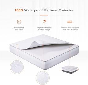 img 3 attached to 🛏️ Sweetnight Waterproof Mattress Protector Queen Size: Noiseless Sleep with Breathable Fabric & Secure Bed Sheet Holders, Fitted 8"-18" Deep, Silent & Double Fixation