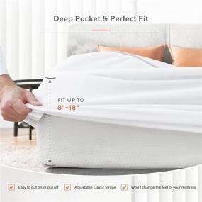 img 1 attached to 🛏️ Sweetnight Waterproof Mattress Protector Queen Size: Noiseless Sleep with Breathable Fabric & Secure Bed Sheet Holders, Fitted 8"-18" Deep, Silent & Double Fixation