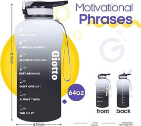 img 3 attached to 💦 Giotto 64oz Motivational Water Bottle with Time Marker & Straw: Stay Hydrated in Style