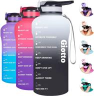 💦 giotto 64oz motivational water bottle with time marker & straw: stay hydrated in style логотип