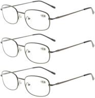 👓 eyekepper metal frame spring hinged arms reading glasses - valupac metal readers: 3 pairs for exceptional value logo