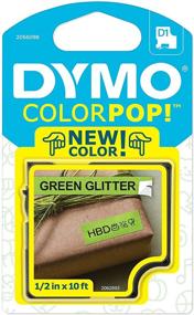 img 4 attached to 🌟 Discover Bold Style with DYMO COLORPOP Authentic Label Maker Tape in Black Print on Green Glitter - 1/2" W x 10' L, D1 Standard