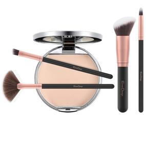 img 2 attached to 💄 EmaxDesign Makeup Brushes Set: 17-Piece Premium Synthetic Foundation Brush, Powder Blending, Blush, Concealer, Eye Face, Liquid, Powder, Cream, Cosmetics Brushes Kit - Rose Gold