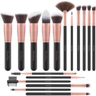 💄 emaxdesign makeup brushes set: 17-piece premium synthetic foundation brush, powder blending, blush, concealer, eye face, liquid, powder, cream, cosmetics brushes kit - rose gold logo