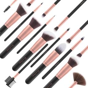 img 3 attached to 💄 EmaxDesign Makeup Brushes Set: 17-Piece Premium Synthetic Foundation Brush, Powder Blending, Blush, Concealer, Eye Face, Liquid, Powder, Cream, Cosmetics Brushes Kit - Rose Gold