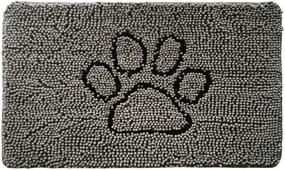img 4 attached to 🦍 Gorilla Grip Soft and Absorbent Indoor Chenille Doormat, 30x20, Water and Moisture Trapping, Ideal for Muddy Shoes and Dog Paws, Durable Backing, Easy to Clean, Entry Rug for High Traffic Areas, Paw Gray