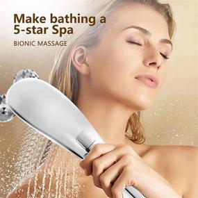 img 2 attached to 💆 Massage Shower Head - High Pressure Handheld Shower Heads with High Power Performance; Multiple Functions, Water-Saving Spray, Detachable; Chrome Shower Head with Massager - Indulge in SPA-like Bathing Experience