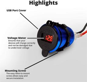 img 3 attached to Charger Aluminum Waterproof Voltmeter Motorcycle