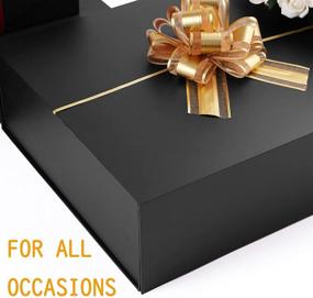 img 2 attached to 🎁 JINMING Extra Large Gift Box with Lid - Ideal for Clothes and Large Gifts, 17x14.5x5.5 Inches, Matte Black Finish