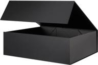 🎁 jinming дополнительно большая подарочная коробка с крышкой - идеально подходит для одежды и крупных подарков, 17x14.5x5.5 дюймов, матовая черная отделка логотип