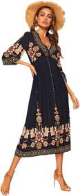 img 4 attached to 🌸 ROMWE Women's Bohemian Floral Multicolored Dresses: Trendy and Vibrant Women's Clothing