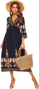 img 3 attached to 🌸 ROMWE Women's Bohemian Floral Multicolored Dresses: Trendy and Vibrant Women's Clothing