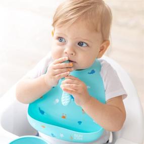 img 3 attached to Bumkins Silicone Utensils for Dipping & Feeding, Baby Led Weaning Training Spoons - Ages 3 Months+ (3-Pack)