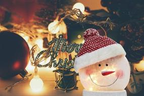 img 2 attached to 🎅 HutHomery Christmas Snowman Lights: Electric Lighted Glass Snowman Ball Night Light Lamp with Santa Claus Hat for Festive Xmas Holiday Décor