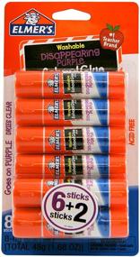 img 4 attached to Elmer's Disappearing Purple School Glue Sticks, 0.21 oz Each, 8 Sticks per Pack - Reliable and Mess-Free Glue for School Projects