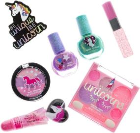 img 2 attached to Townley Girl I Believe in Unicorns 8-Piece Makeup Set: Lip Gloss, Nail Polish, Body Shimmer & More in Unicorn Bag | Ages 3+ for Parties, Sleepovers & Makeovers