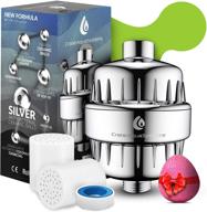 🚿 ultimate shower water filter: 15 stages with silver layer for chlorine, fluoride, and lead removal - includes 2 cartridges for showerhead filters - softening hard water with filtered showers logo