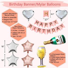 img 2 attached to Stunning Rose Gold 21st Birthday Decorations Box with Photo Booth Backdrop, Banner, Balloons, and Confetti