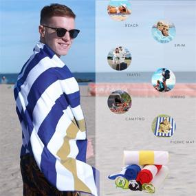 img 1 attached to 🏖️ Your Choice Microfiber Beach Towel Set: Sand Free, Quick Dry, Extra Large Towels for Adults - Travel & Camp Towel with Carry Bag