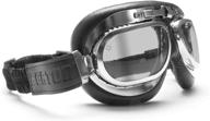 vintage aviator goggles: bertoni af191cr - premium chrome plating steel with antifog lens by bertoni italy logo