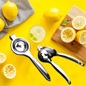 img 1 attached to 🍋 Bogufia Manual Juicer Lemon Lime Squeezer Stainless Steel Hand Pressed Lemon Juicer - Silver