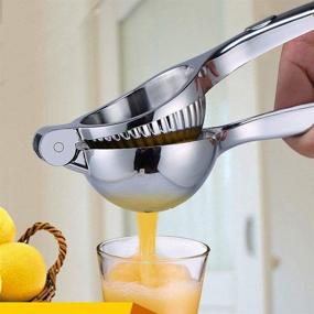 img 2 attached to 🍋 Bogufia Manual Juicer Lemon Lime Squeezer Stainless Steel Hand Pressed Lemon Juicer - Silver