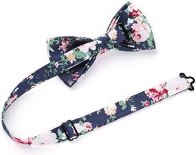 img 2 attached to HISDERN Pre Tie Floral Cotton Bowties