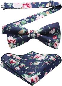 img 4 attached to HISDERN Pre Tie Floral Cotton Bowties