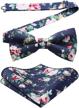 hisdern pre tie floral cotton bowties logo