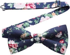 img 1 attached to HISDERN Pre Tie Floral Cotton Bowties