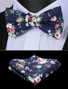 img 3 attached to HISDERN Pre Tie Floral Cotton Bowties