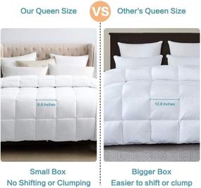 img 2 attached to 🛏️ Premium Reversible Down Alternative Comforter | All Season Duvet Insert | Queen/Full Size | Fluffy Lightweight Bedding with Corner Tabs - White